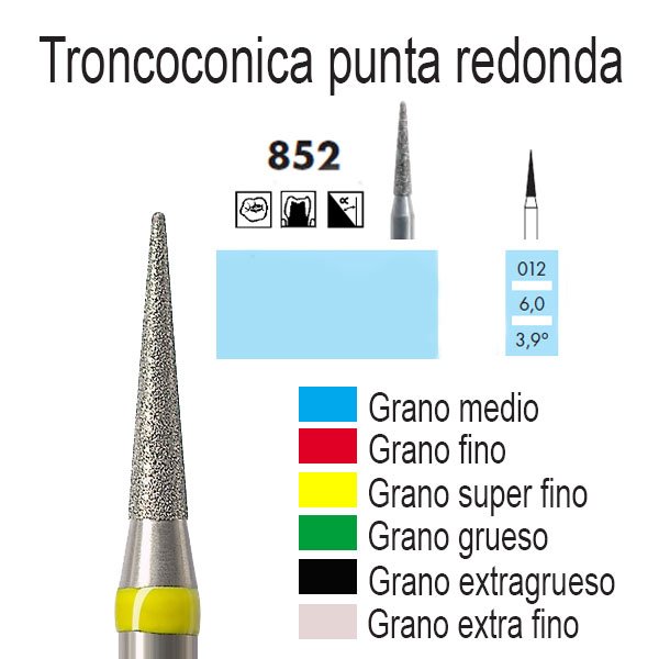 FRESA DE DIAMANTE 852 0.12 SF TRONCOCONICA NTI