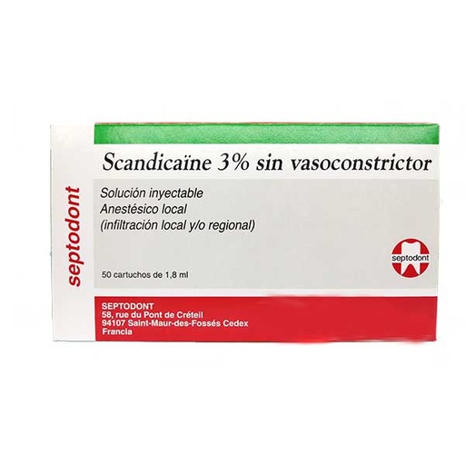 SCANDICAINE 3% SIN VASO SEPTODONT